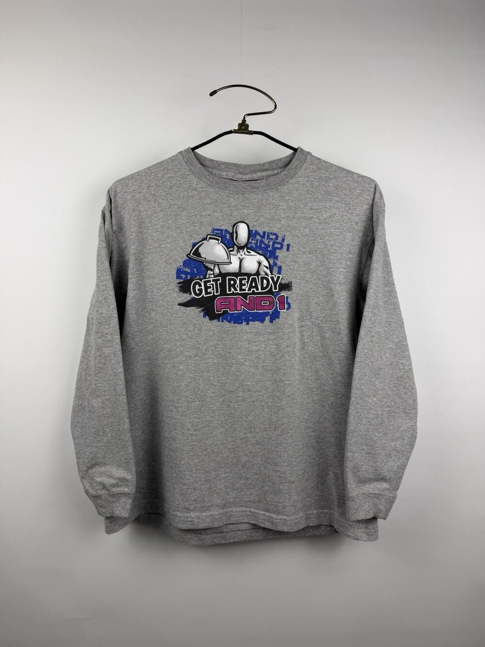 Vintage AND1 Basketball You’re About To Get Served Long Sleeve Youth Large 21x25